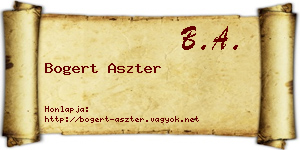 Bogert Aszter névjegykártya